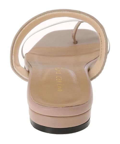 Green　Parks（グリーンパークス）の「・メタリックアクセントサンダル＊（サンダル・レディース・アイボリー/グレイッシュベージュ/ブラック/パイソン・L/M）」の5枚目の写真