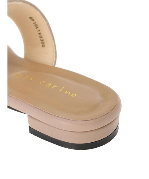 Green　Parks（グリーンパークス）の「・メタリックアクセントサンダル＊（サンダル・レディース・アイボリー/グレイッシュベージュ/ブラック/パイソン・L/M）」の8枚目の写真