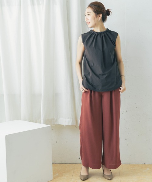 URBAN RESEARCH ROSSO WOMEN（アーバンリサーチ　ロッソ）の「バックリボンギャザーブラウス（シャツ/ブラウス・レディース・チャコールグレー/オレンジ/ライトベージュ・FREE）」の16枚目の写真