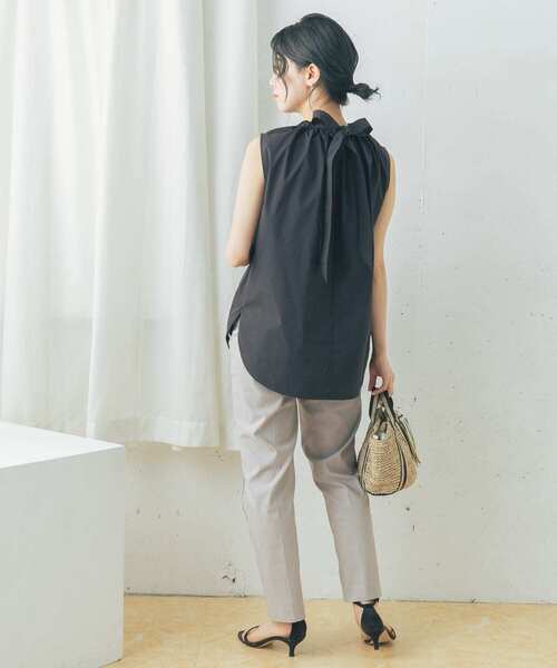 URBAN RESEARCH ROSSO WOMEN（アーバンリサーチ　ロッソ）の「バックリボンギャザーブラウス（シャツ/ブラウス・レディース・チャコールグレー/オレンジ/ライトベージュ・FREE）」の21枚目の写真