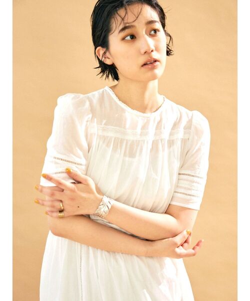 Ungrid（アングリッド）の「コットンマキシワンピース（ワンピース・レディース・オフホワイト/ブラック・FREE）」の14枚目の写真