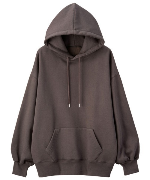 GeeRA（ジーラ）の「綿混裏起毛ビッグシルエットパーカー（パーカー・レディース・チャコール/ブラック/パープル/ベージュ/グリーン/ピンク/ダークグリーン・S/M/L/XL/XX-LARGE）」の13枚目の写真