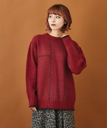 CUBE SUGAR（キューブシュガー）の「アンチピリングニット ハンドステッチ プルオーバー（ニット/セーター）」