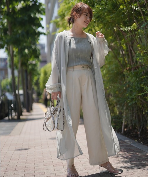 RISLEY 新品未使用]ストライプ柄 ベージュラップパンツ RISLEY 心配未