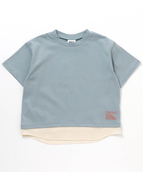 BREEZE（ブリーズ）の「レイヤード風Tシャツ（Tシャツ/カットソー・キッズ・オレンジ/ベージュ/オフホワイト/サックスブルー・100/110/120/130/90/140/150）」の3枚目の写真