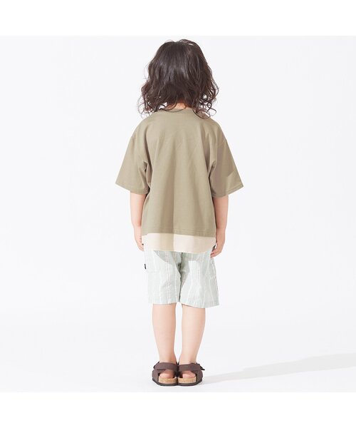 BREEZE（ブリーズ）の「レイヤード風Tシャツ（Tシャツ/カットソー・キッズ・オレンジ/ベージュ/オフホワイト/サックスブルー・100/110/120/130/90/140/150）」の7枚目の写真