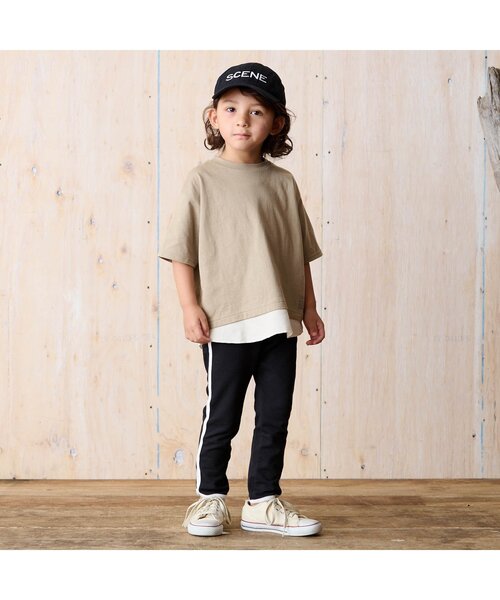 BREEZE（ブリーズ）の「レイヤード風Tシャツ（Tシャツ/カットソー・キッズ・オレンジ/ベージュ/オフホワイト/サックスブルー・100/110/120/130/90/140/150）」の5枚目の写真