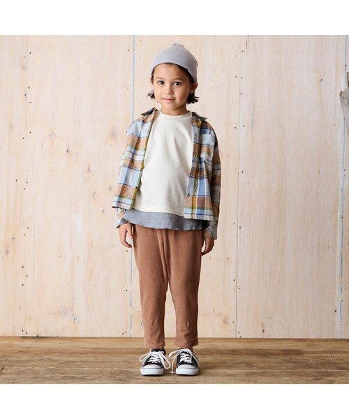 BREEZE（ブリーズ）の「レイヤード風Tシャツ（Tシャツ/カットソー・キッズ・オレンジ/ベージュ/オフホワイト/サックスブルー・100/110/120/130/90/140/150）」の15枚目の写真