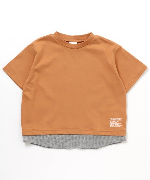 BREEZE（ブリーズ）の「レイヤード風Tシャツ（Tシャツ/カットソー・キッズ・オレンジ/ベージュ/オフホワイト/サックスブルー・100/110/120/130/90/140/150）」の11枚目の写真
