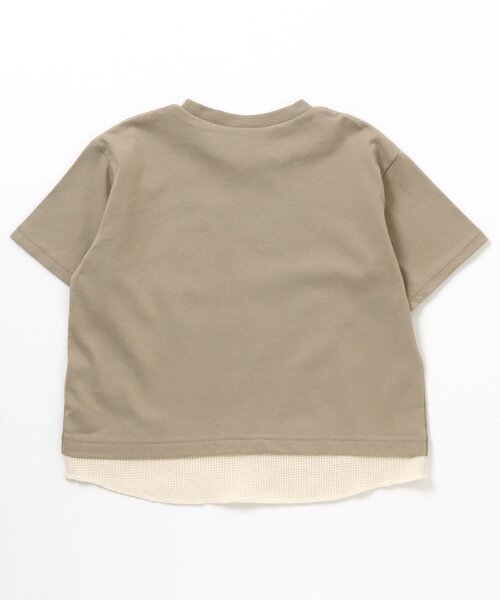 BREEZE（ブリーズ）の「レイヤード風Tシャツ（Tシャツ/カットソー・キッズ・オレンジ/ベージュ/オフホワイト/サックスブルー・100/110/120/130/90/140/150）」の6枚目の写真