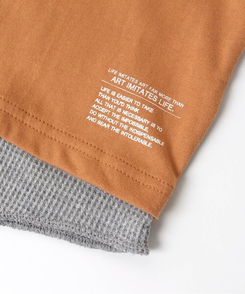 BREEZE（ブリーズ）の「レイヤード風Tシャツ（Tシャツ/カットソー・キッズ・オレンジ/ベージュ/オフホワイト/サックスブルー・100/110/120/130/90/140/150）」の9枚目の写真