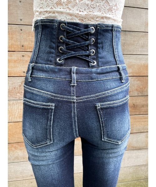 ENVYM（アンビー）の「ハイウエストスキニーＰＴ（デニムパンツ・レディース・インディゴブルー・M/S/XS）」の3枚目の写真