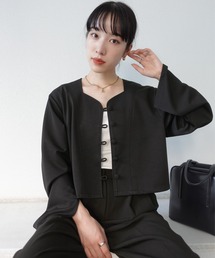 ハートネックショート丈ジャケット【コンテンポラリーダンサー水村里奈×anown 限定コラボ】