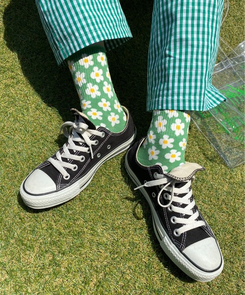 WC(ダブル シー)の「フラワーパターンソックス(ソックス/靴下・レディース・グリーン/ブルー/ブラック/パープル/ホワイト/ピンク/グレー/パープル系その他/ベージュ・FREE)」の6枚目の写真