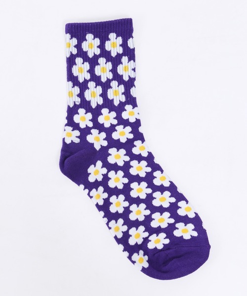 WC(ダブル シー)の「フラワーパターンソックス(ソックス/靴下・レディース・グリーン/ブルー/ブラック/パープル/ホワイト/ピンク/グレー/パープル系その他/ベージュ・FREE)」の16枚目の写真