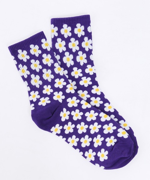 WC(ダブル シー)の「フラワーパターンソックス(ソックス/靴下・レディース・グリーン/ブルー/ブラック/パープル/ホワイト/ピンク/グレー/パープル系その他/ベージュ・FREE)」の11枚目の写真