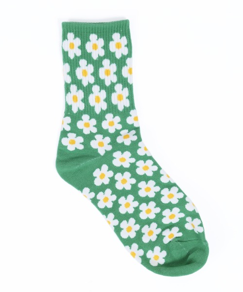 WC(ダブル シー)の「フラワーパターンソックス(ソックス/靴下・レディース・グリーン/ブルー/ブラック/パープル/ホワイト/ピンク/グレー/パープル系その他/ベージュ・FREE)」の18枚目の写真