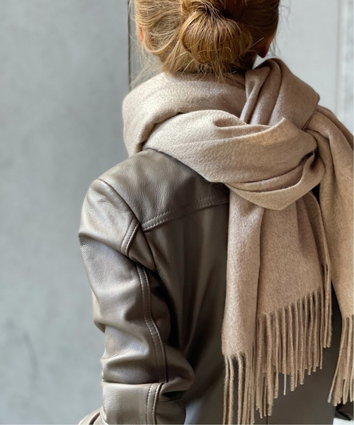 NOBLE ベージュストール Noble（ノーブル）の「ORIGINALカシミヤストール◇（ストール/ショール