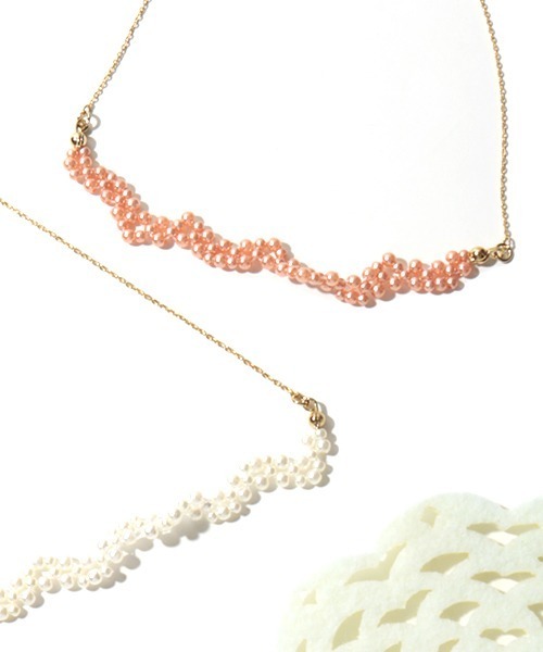 チチカカ（チチカカ）の「レース編みパールネックレス（ネックレス・レディース・オフホワイト/ピンク・FREE）」の5枚目の写真