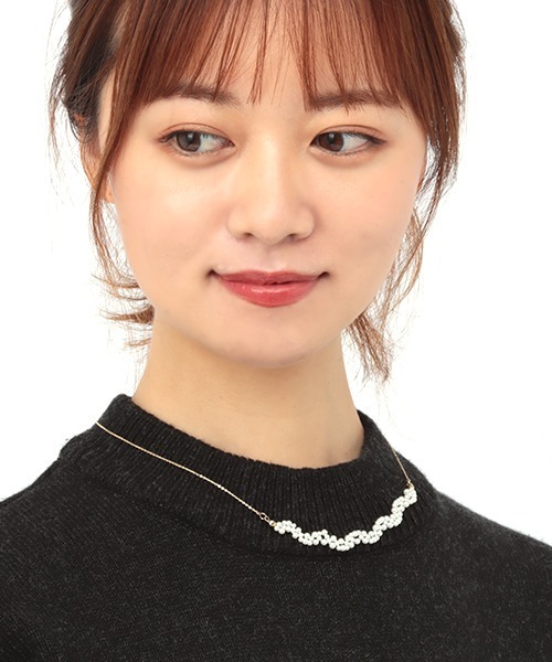 チチカカ（チチカカ）の「レース編みパールネックレス（ネックレス・レディース・オフホワイト/ピンク・FREE）」の3枚目の写真