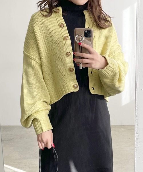 アイボリー クロップドニットカーディガン LIAN（リアン）の「2WAYクロップドニットカーディガン（カーディガン