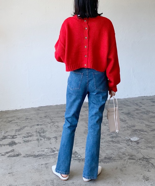 LIAN（リアン）の「2WAYクロップドニットカーディガン（カーディガン/ボレロ・レディース・アイボリー/イエロー/ブラック/レッド/ブラウン/グリーン/ピンク/イエロー系その他・FREE）」の15枚目の写真