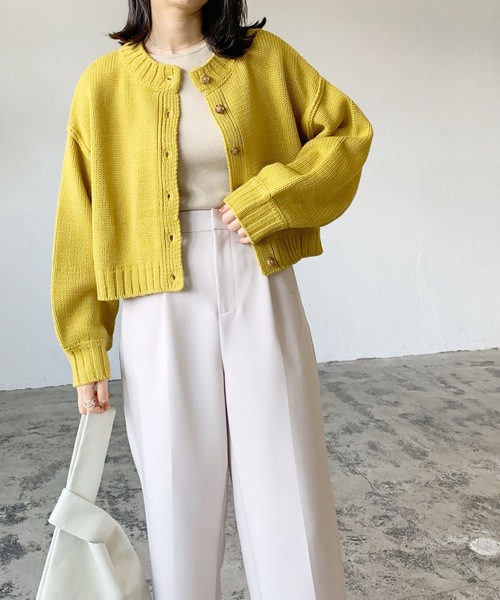 LIAN（リアン）の「2WAYクロップドニットカーディガン（カーディガン/ボレロ・レディース・アイボリー/イエロー/ブラック/レッド/ブラウン/グリーン/ピンク/イエロー系その他・FREE）」の17枚目の写真