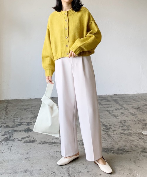 LIAN（リアン）の「2WAYクロップドニットカーディガン（カーディガン/ボレロ・レディース・アイボリー/イエロー/ブラック/レッド/ブラウン/グリーン/ピンク/イエロー系その他・FREE）」の18枚目の写真