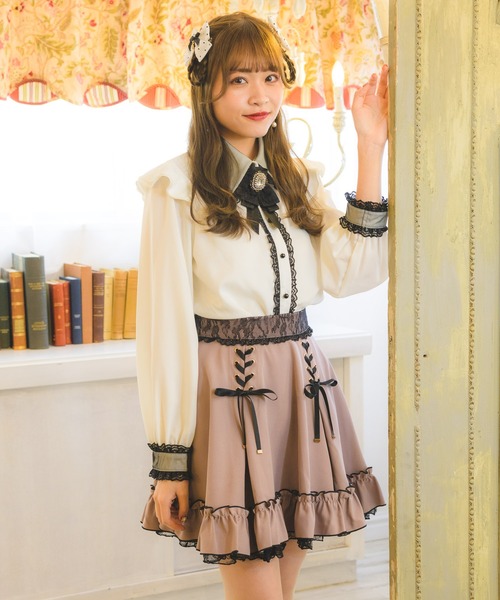 ROJITA(ロジータ)の「レースアップ裾ボリュームスカート(スカート・レディース・ピンク/ブラック・FREE)」の8枚目の写真