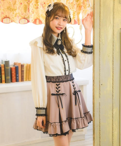 ROJITA(ロジータ)の「レースアップ裾ボリュームスカート(スカート・レディース・ピンク/ブラック・FREE)」の9枚目の写真