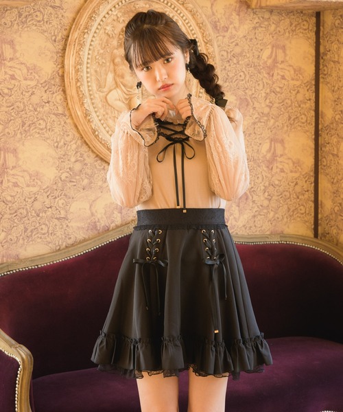 ROJITA(ロジータ)の「レースアップ裾ボリュームスカート(スカート・レディース・ピンク/ブラック・FREE)」の14枚目の写真