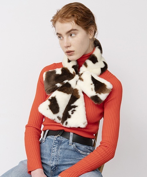 Casselini（キャセリーニ）の「Casselini(キャセリーニ)リボンティペット（マフラー・レディース・ブラック/グリーン/その他/その他1/レオパード・FREE）」の21枚目の写真