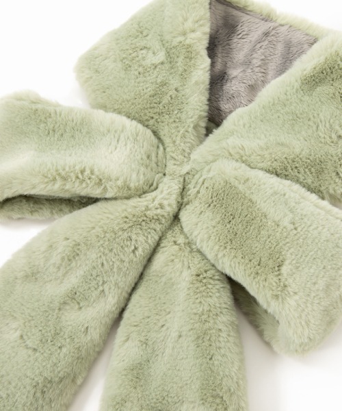 Casselini（キャセリーニ）の「Casselini(キャセリーニ)リボンティペット（マフラー・レディース・ブラック/グリーン/その他/その他1/レオパード・FREE）」の8枚目の写真