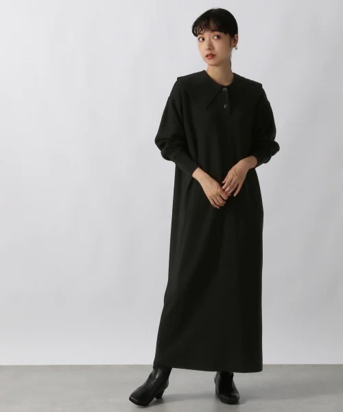 LOWRYS FARM（ローリーズファーム）の「ニットエリツキワンピース　959957（ワンピース・レディース・ブラック/ブラウン/グレー・FREE）」の2枚目の写真