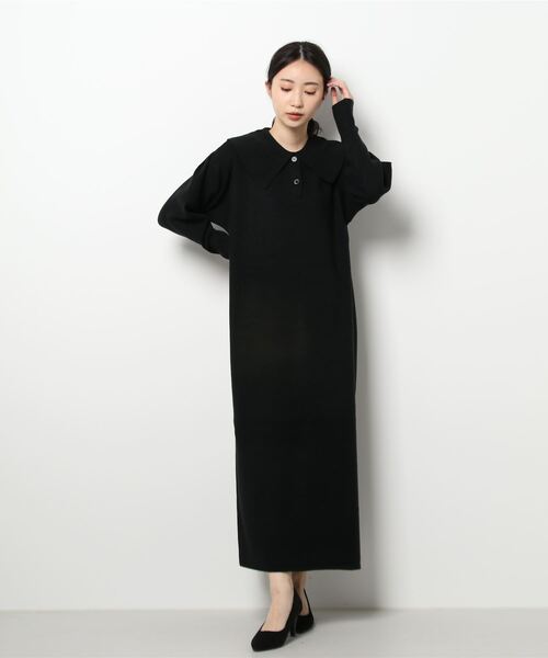 LOWRYS FARM（ローリーズファーム）の「ニットエリツキワンピース　959957（ワンピース・レディース・ブラック/ブラウン/グレー・FREE）」の7枚目の写真