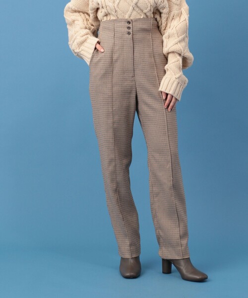 DEICY（デイシー）の「ハイウエストチェックパンツ（その他パンツ・レディース・ブラウン/ベージュ・0/1）」の2枚目の写真