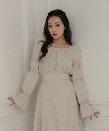 ANDGEEBEE | ジャガードパフスリーブトップス(その他トップス)