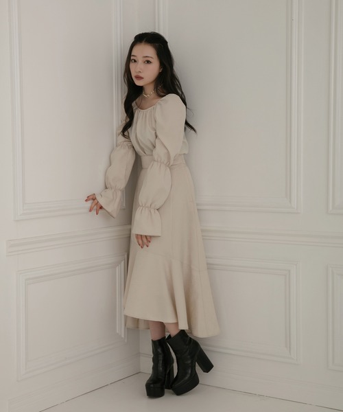 ANDGEEBEE（アンジービー）の「ジャガードパフスリーブトップス（その他トップス・レディース・ベージュ/ブラック・MEDIUM）」の13枚目の写真