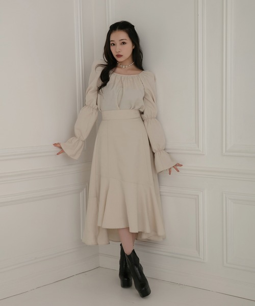 ANDGEEBEE（アンジービー）の「ジャガードパフスリーブトップス（その他トップス・レディース・ベージュ/ブラック・MEDIUM）」の19枚目の写真