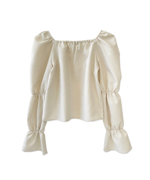 ANDGEEBEE（アンジービー）の「ジャガードパフスリーブトップス（その他トップス・レディース・ベージュ/ブラック・MEDIUM）」の5枚目の写真