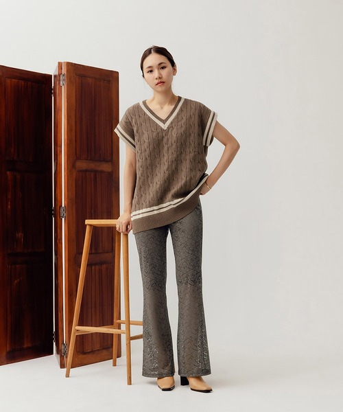 RANDEBOO(ランデブー)の「Lace ivy slacks(スラックス・レディース・カーキ/アイボリー・FREE)」の12枚目の写真