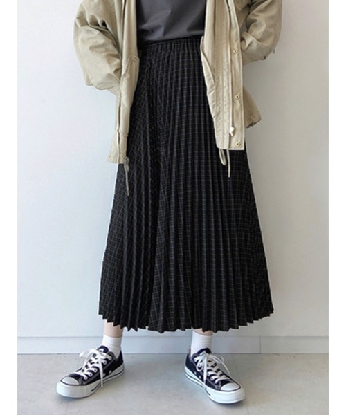 Samansa Mos2 blue（サマンサモスモスブルー）の「チェックプリーツスカート（スカート・レディース・ベージュ/ブラウン/グリーン・ﾌﾘ-）」の3枚目の写真