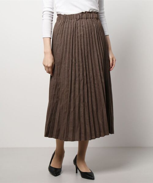 Samansa Mos2 blue（サマンサモスモスブルー）の「チェックプリーツスカート（スカート・レディース・ベージュ/ブラウン/グリーン・ﾌﾘ-）」の6枚目の写真