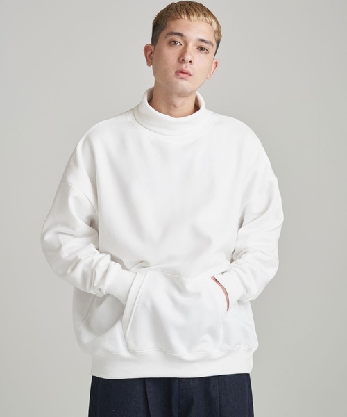 NILWAY（ニルウェイ）の「TC裏起毛マフポケットハイネックプルオーバー（スウェット・メンズ・ブラック/グレー/オフホワイト/ブルーグリーン・SMALL/MEDIUM/LARGE/X-LARGE）」の2枚目の写真