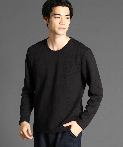 NICOLE CLUB FOR MEN（ニコルクラブフォーメン）の「【21年モデル】ジオメトリックブリスタージャカードカットソー（Tシャツ/カットソー・メンズ・ブラック系その他/オフホワイト/レッド系その他/ブラック/ホワイト系その他・LARGE/X-LARGE/MEDIUM）」の4枚目の写真