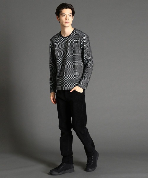 NICOLE CLUB FOR MEN（ニコルクラブフォーメン）の「【21年モデル】ジオメトリックブリスタージャカードカットソー（Tシャツ/カットソー・メンズ・ブラック系その他/オフホワイト/レッド系その他/ブラック/ホワイト系その他・LARGE/X-LARGE/MEDIUM）」の17枚目の写真