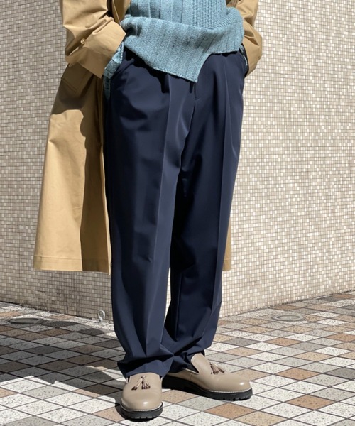GARDEN TOKYO(ガーデントウキョウ)の「NEW STOCKS OF THE DEAD/ニューストックオブザデッド/ツータックテーパードトラウザーズ(スラックス・メンズ・ブラック/ネイビー/ベージュ・2/1/3)」の3枚目の写真
