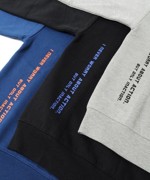 GLAZOS（グラソス）の「裏起毛・ドロップショルダー縦ロゴ袖ファスナートレーナー【セットアップ対応】（スウェット・キッズ・ブルー/ブラック/グレー・130cm/150cm/170cm/140cm/160cm）」の12枚目の写真