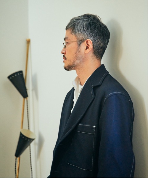 THROW(スロー)の「【THROW / スロー】for BOUCLE 別注 アトリエメルトンコート(その他アウター・メンズ・ネイビー・FREE)」の2枚目の写真