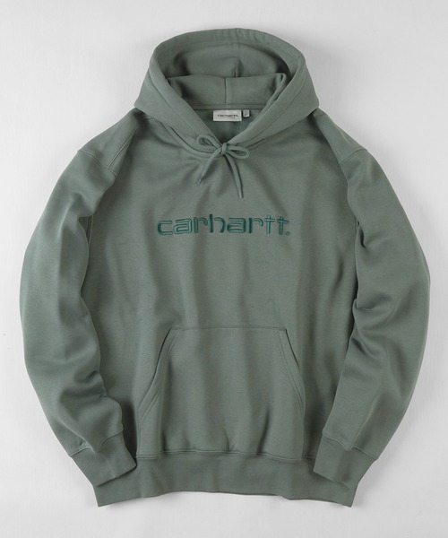 Carhartt WIP(カーハートダブリューアイピー)の「【Carhartt/カーハート】ワンポイント ブランドロゴ刺繍 フードプルパーカー/ HOODED CARHARTT SWEAT SHIRT(パーカー・メンズ・ブラック/パープル/ブルーグリーン・M/L/XL)」の3枚目の写真